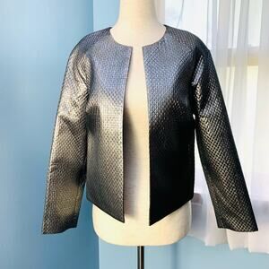 NWT ASOS Silver Metallic Open Front Jacket Size 0